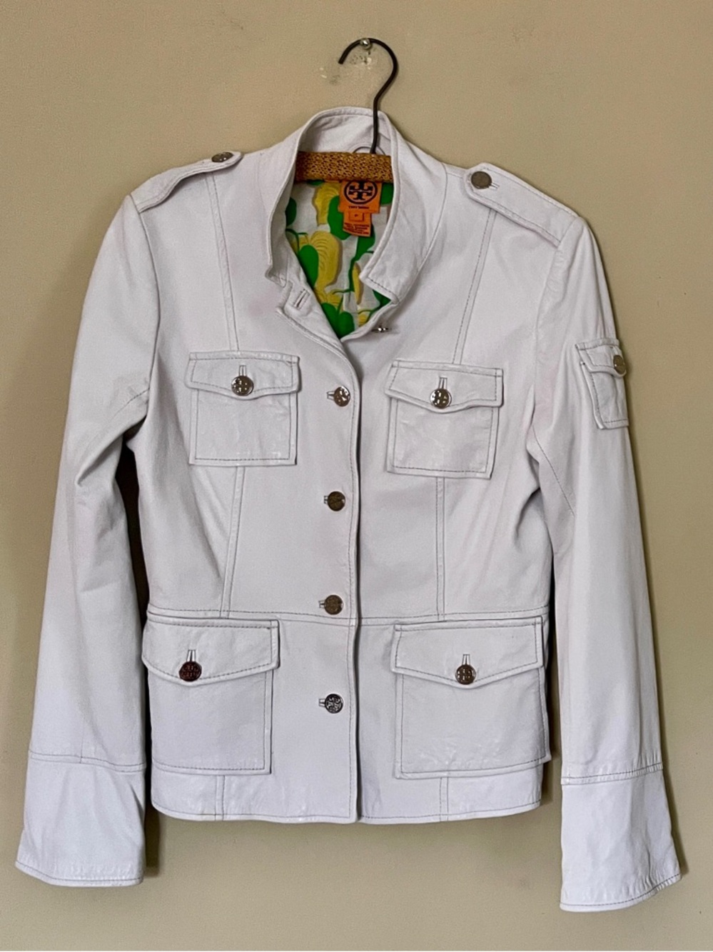 Tory Burch | Sgt Pepper Leather Jacket, Sz 10 fits like 6-8 ♥ Like new - Picture 2 of 9